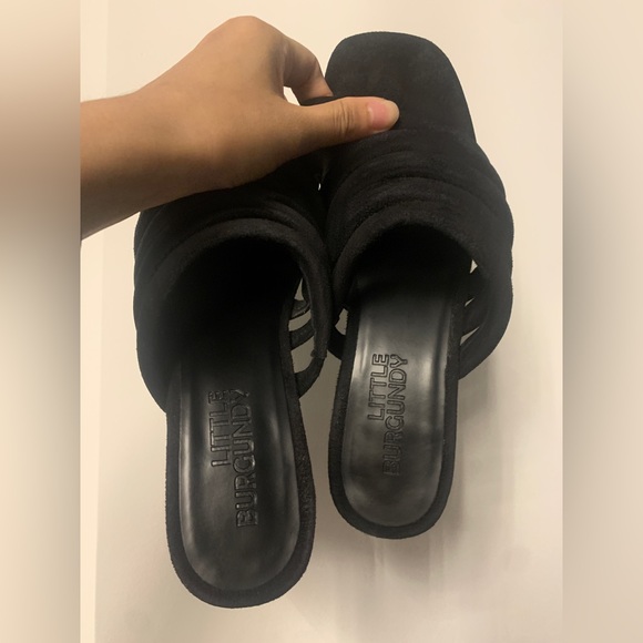 Little Burgundy Women’s Strappy Heeled Slippers - Picture 1 of 7